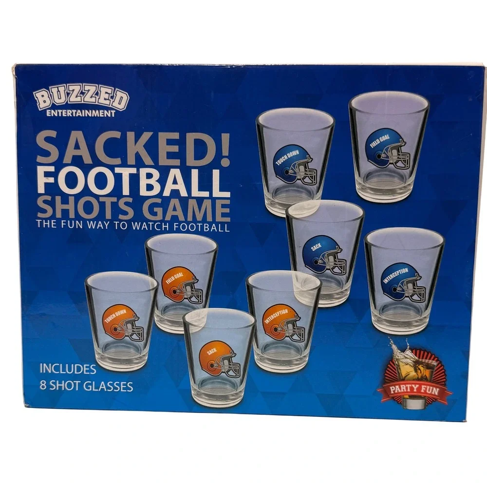Buzzed Entertainment‎ Sacked! Football Shots Game 8 Piece Glass Set New NV-03798